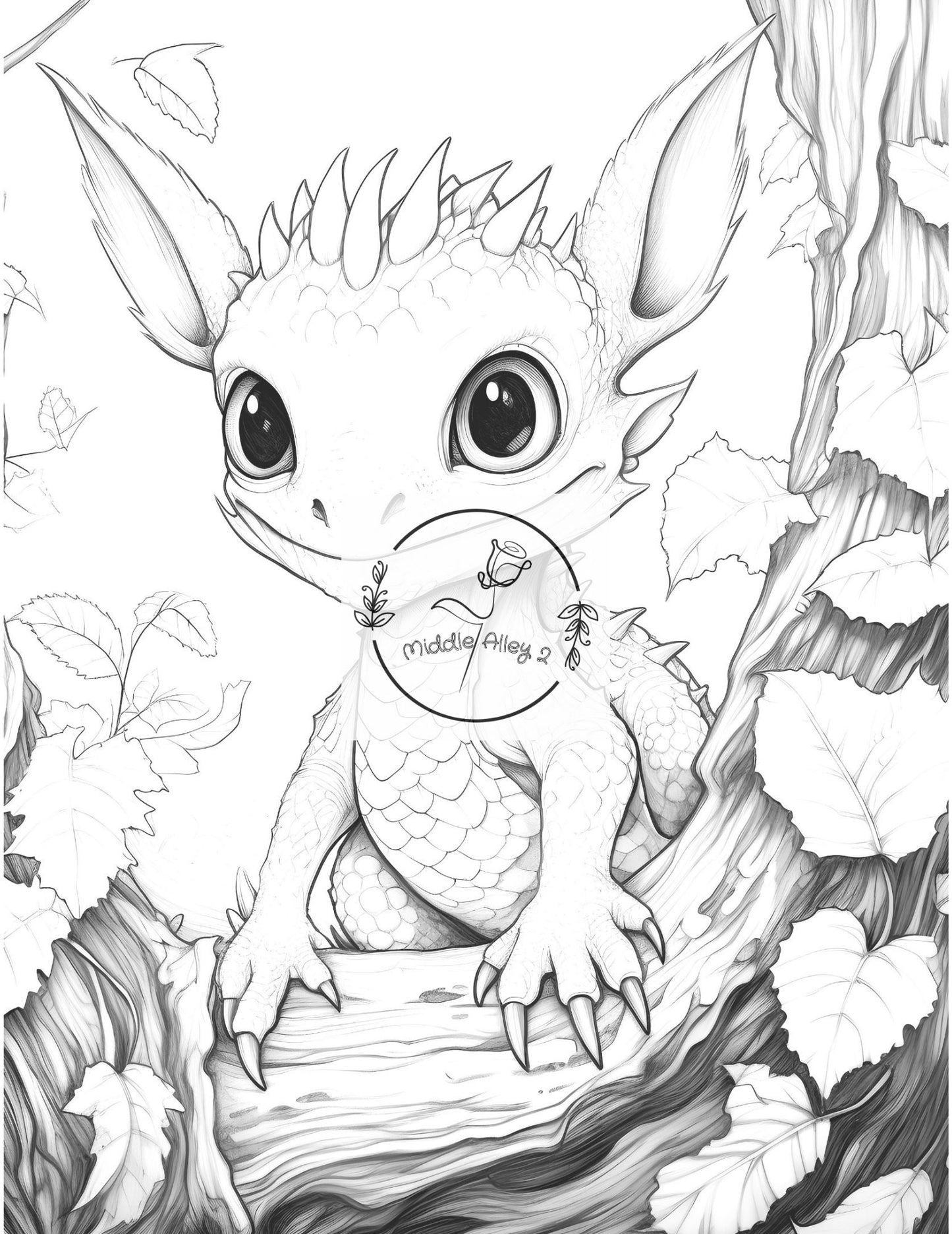 🐉 Magische Drachenwelt – Malbuch mit 50 bezaubernden Baby-Drachen 🖍️✨