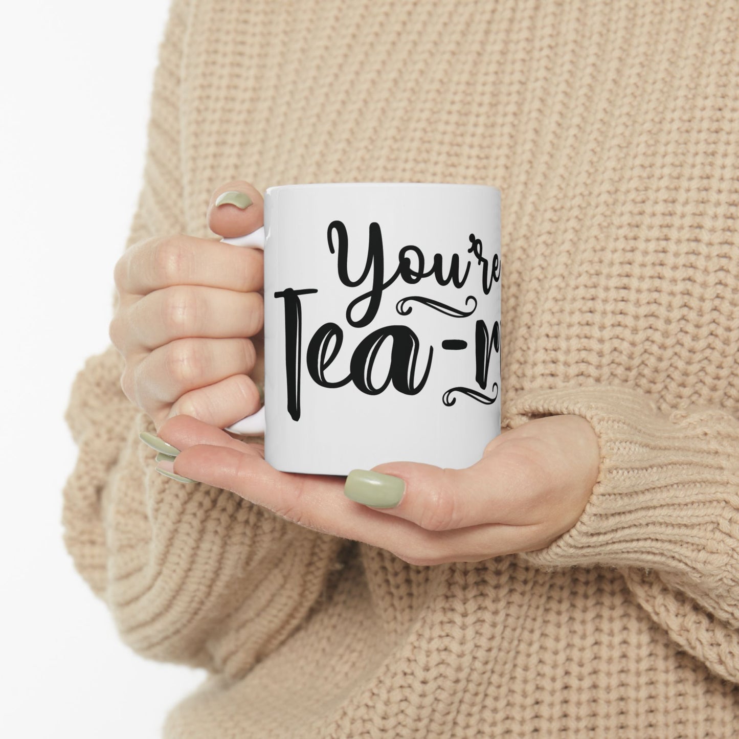 Bedruckte Kaffeetasse – 11oz (330 ml) – „Tea-Riffic 8“ – robust & stilvoll
