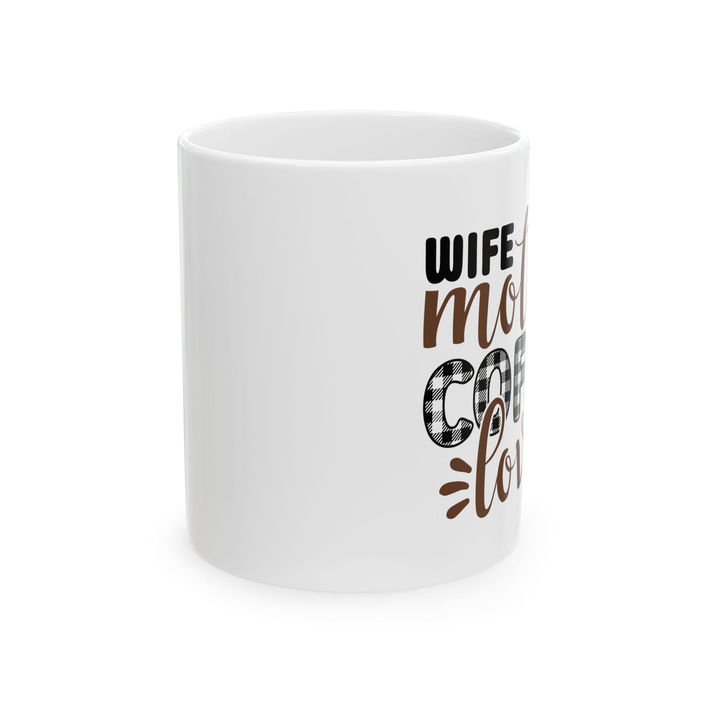 Bedruckte Kaffeetasse – 11oz (330 ml) – „Wife“ – robust & stilvoll