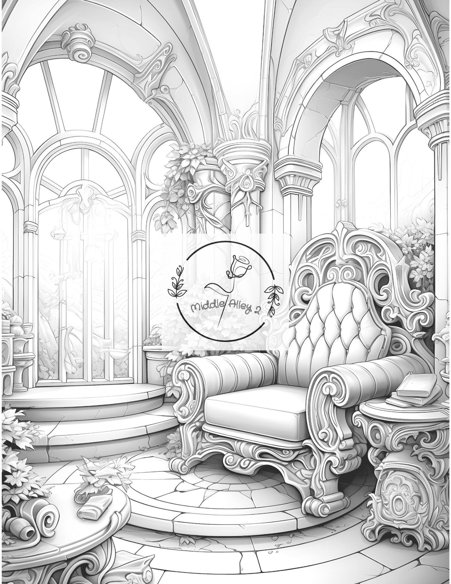 🏰✨ Welten hinter Türen – Das Malbuch mit 50 fantastischen Fantasy Interiors 🎨🔮