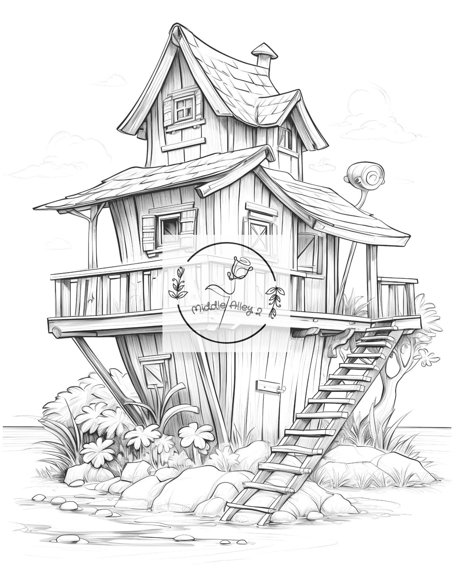 🏖️🌞 Strandhaus-Spaß – Das Malbuch mit 50 witzigen Beach Houses 🎨🐚