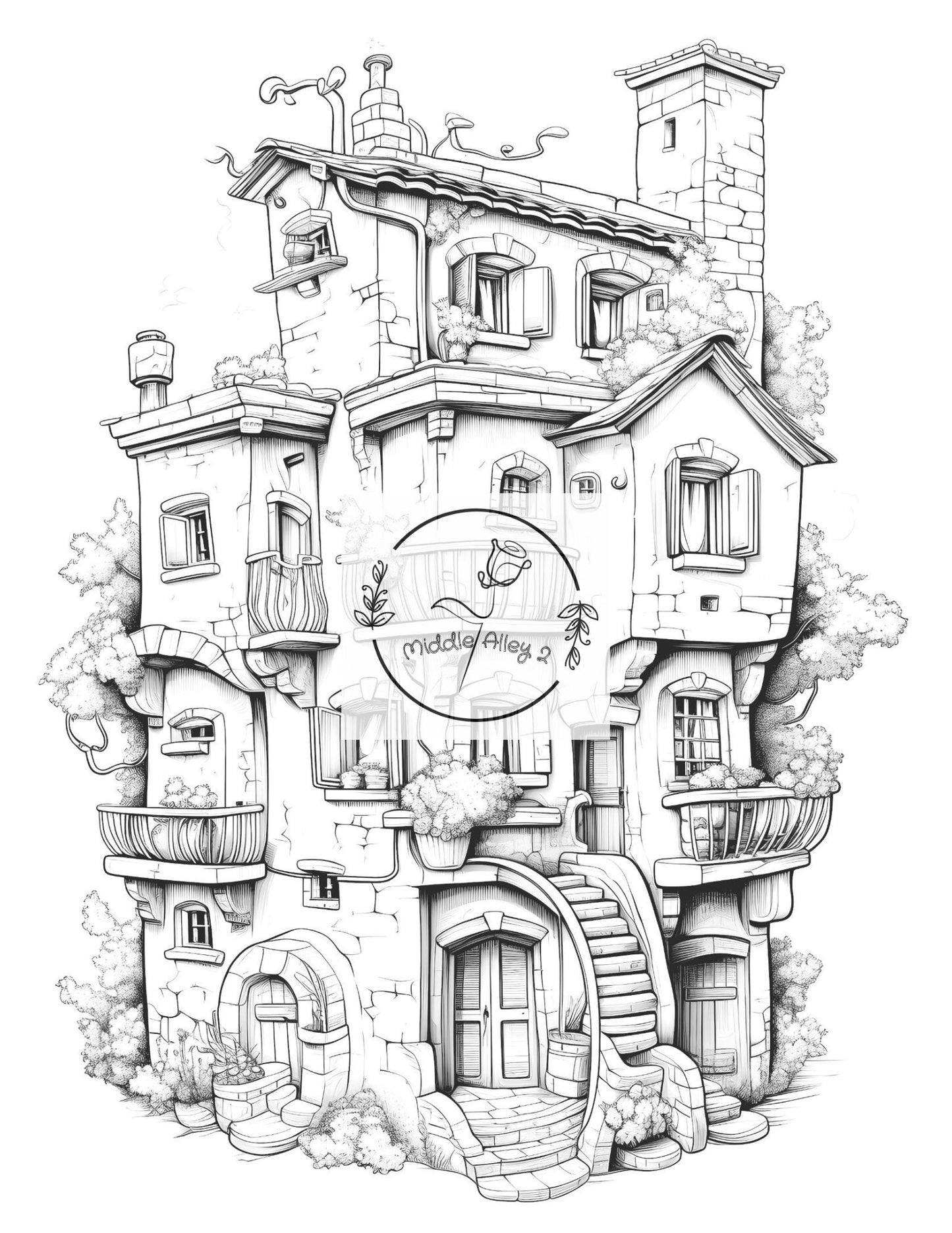 🏡 „Bella Casa! – Malbuch mit 50 witzigen Italien-Häusern für Kinder & Erwachsene“ 🎨🍕