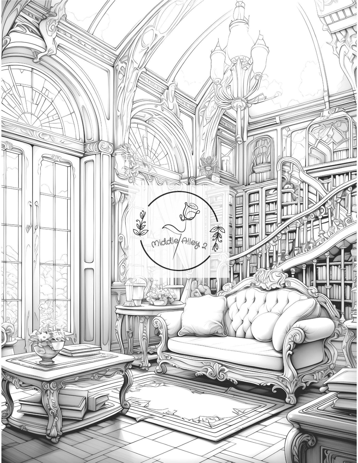 🏰✨ Welten hinter Türen – Das Malbuch mit 50 fantastischen Fantasy Interiors 🎨🔮