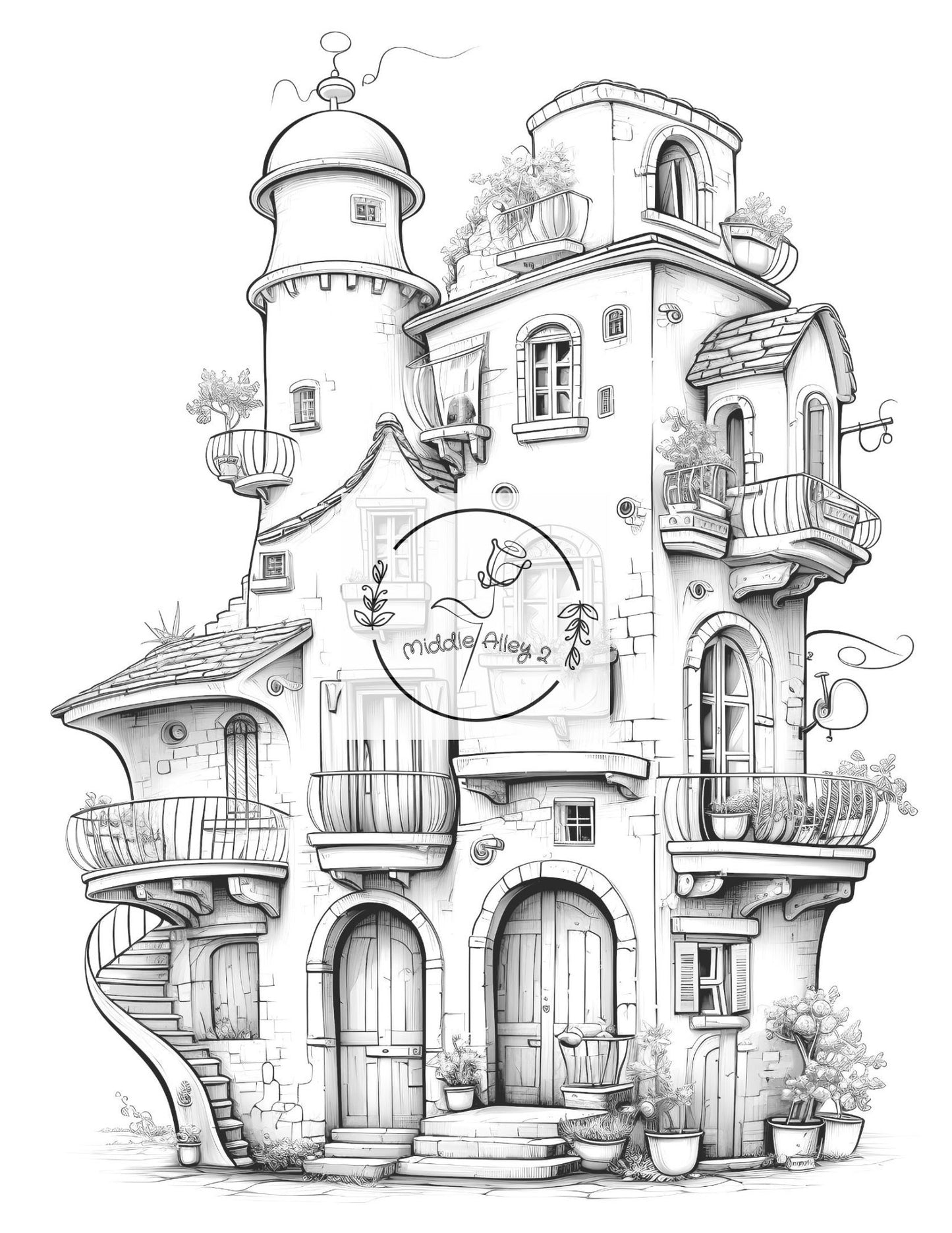 🏡 „Bella Casa! – Malbuch mit 50 witzigen Italien-Häusern für Kinder & Erwachsene“ 🎨🍕