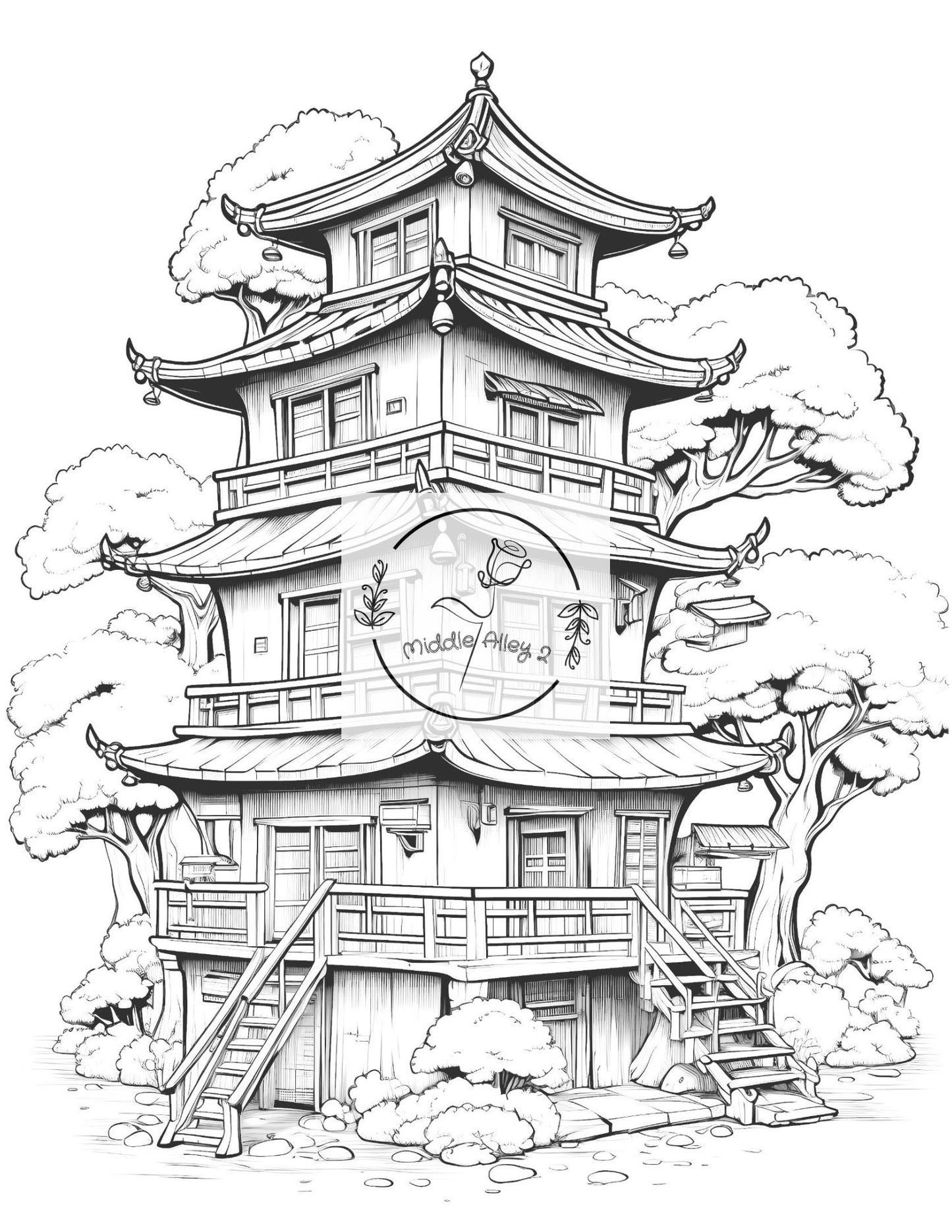 🎎🏯 „Kawaii & Kreativ – Malbuch mit 50 witzigen Japan-Häusern für Kinder & Erwachsene“ 🎨🍣