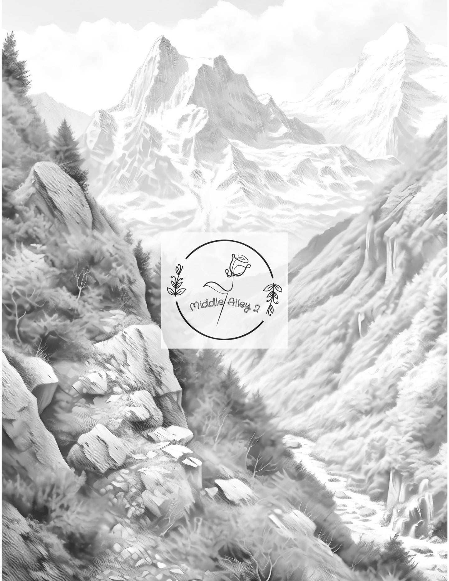 🎨 „Magie der Berge – Das Malbuch mit 50 atemberaubenden Mountain-Motiven“ 🌲🖌️