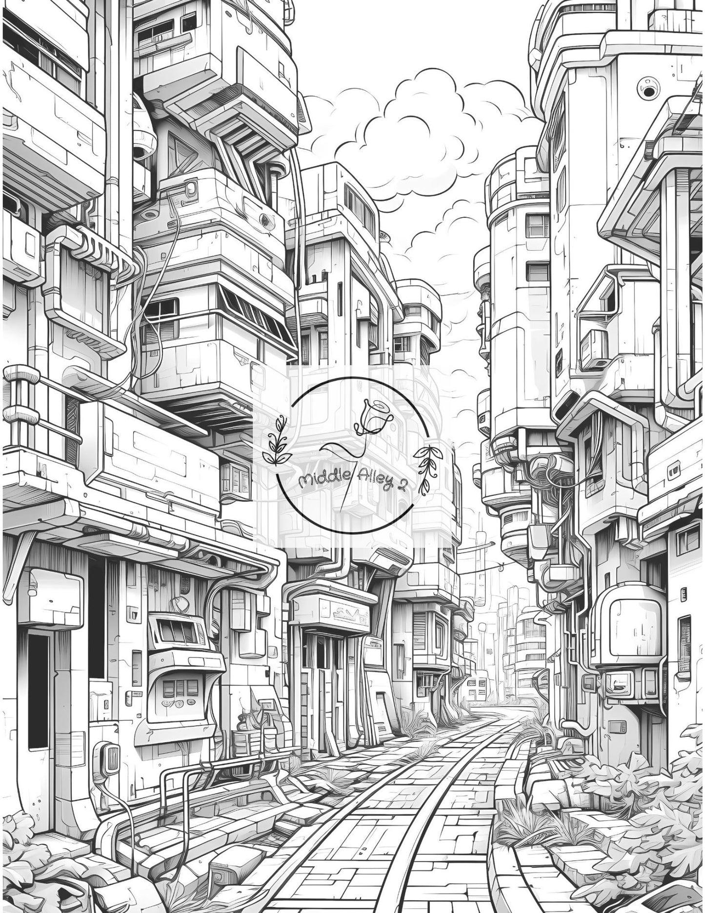 🌆 Neon Dreams – Das Cyberpunk-Malbuch mit 50 urbanen Straßen der Zukunft ⚡🖍️