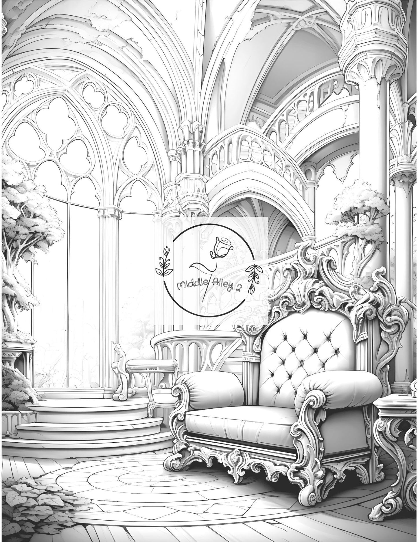 🏰✨ Welten hinter Türen – Das Malbuch mit 50 fantastischen Fantasy Interiors 🎨🔮