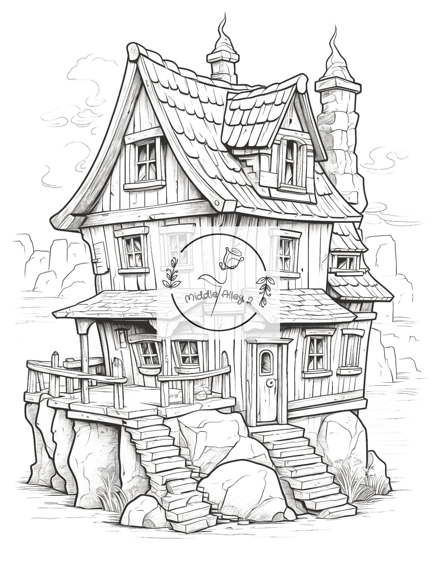 ❄️🏠 „Island zum Schmunzeln“ – Malbuch mit 50 lustigen Island-Häusern für Kinder & Erwachsene 🎨🔥