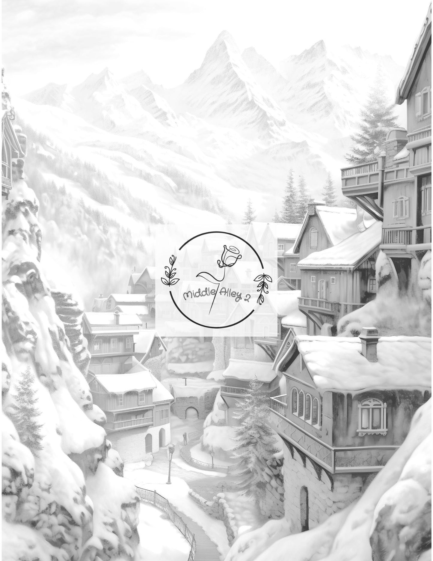❄️🏘️ „Winterzauber – Das Malbuch mit 50 verträumten Winterdorf-Motiven“ 🎨☃️