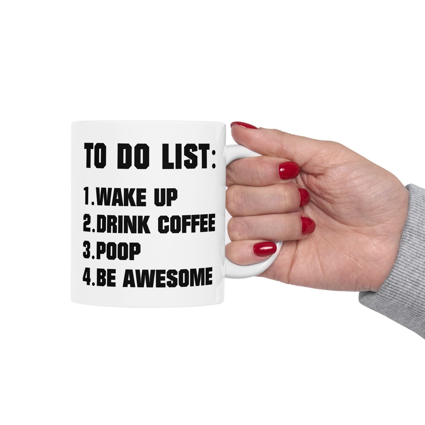 Bedruckte Kaffeetasse – 11oz (330 ml) – „To Do“ – robust & stilvoll