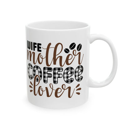Bedruckte Kaffeetasse – 11oz (330 ml) – „Wife“ – robust & stilvoll
