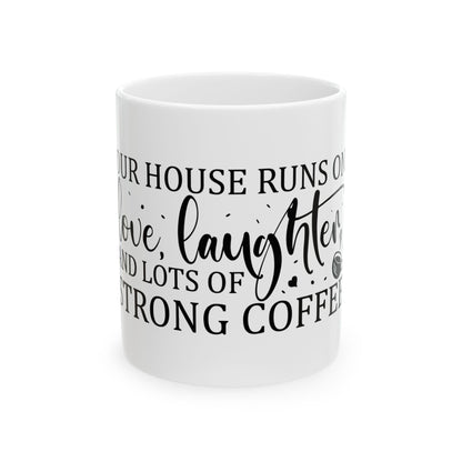 Bedruckte Kaffeetasse – 11oz (330 ml) – „Our House“ – robust & stilvoll