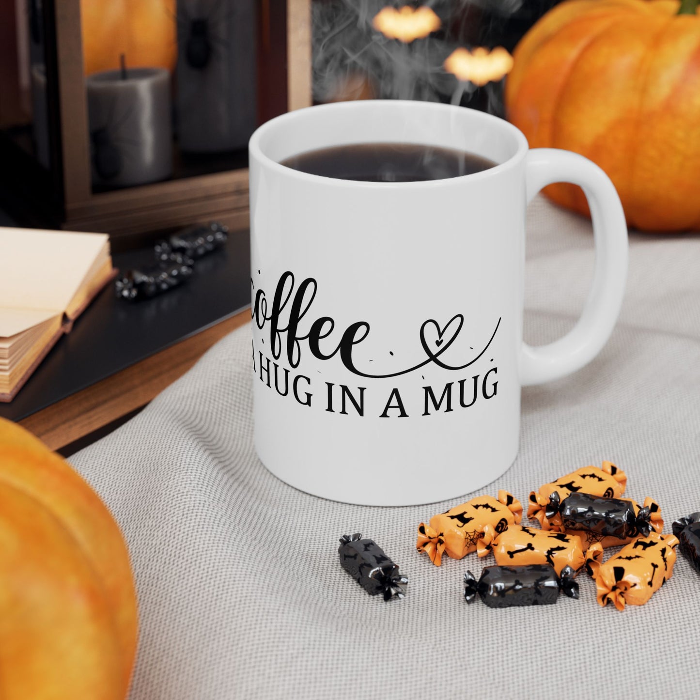Bedruckte Kaffeetasse – 11oz (330 ml) – "Hug In a Mug" – robust & stilvoll