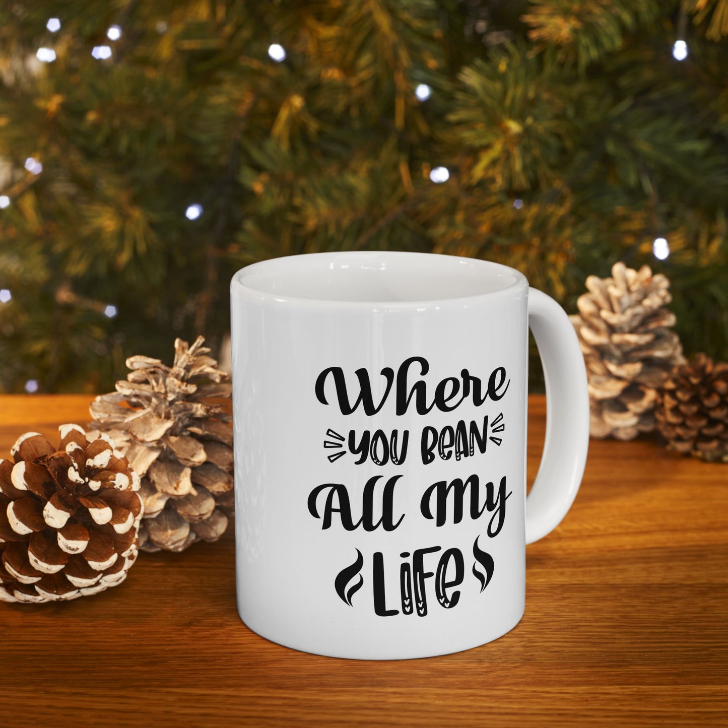 Bedruckte Kaffeetasse – 11oz (330 ml) – „Life“ – robust & stilvoll