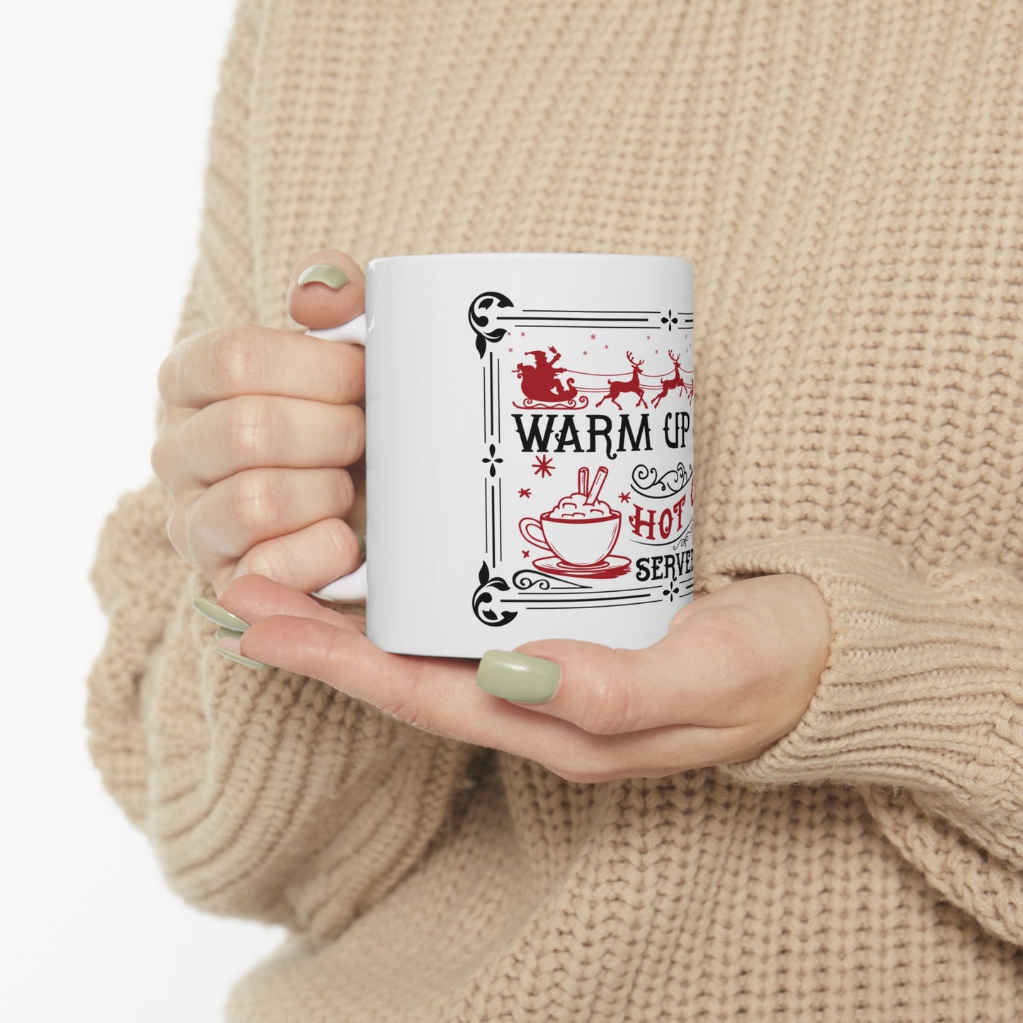 Bedruckte Kaffeetasse – 11oz (330 ml) – „Hot Cocoa 2“ – robust & stilvoll