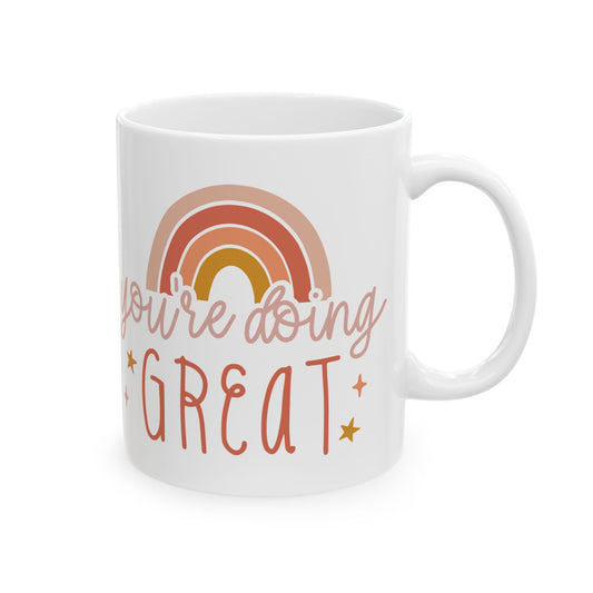 Bedruckte Kaffeetasse – 11oz (330 ml) – „Doing Great“ – robust & stilvoll