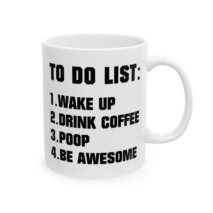 Bedruckte Kaffeetasse – 11oz (330 ml) – „To Do“ – robust & stilvoll