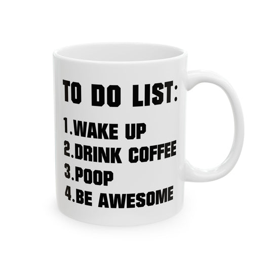 Bedruckte Kaffeetasse – 11oz (330 ml) – „To Do“ – robust & stilvoll