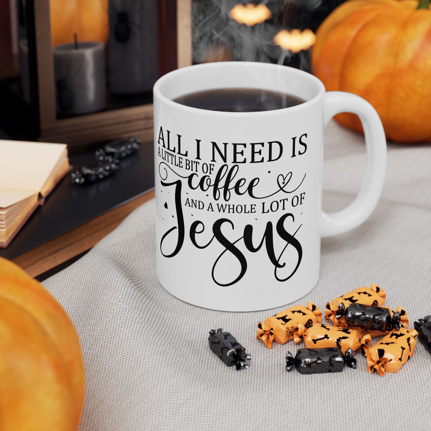 Bedruckte Kaffeetasse – 11oz (330 ml) – "Jesus" – robust & stilvoll