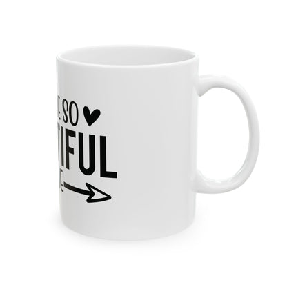 Bedruckte Kaffeetasse – 11oz (330 ml) – „Brewtiful“ – robust & stilvoll