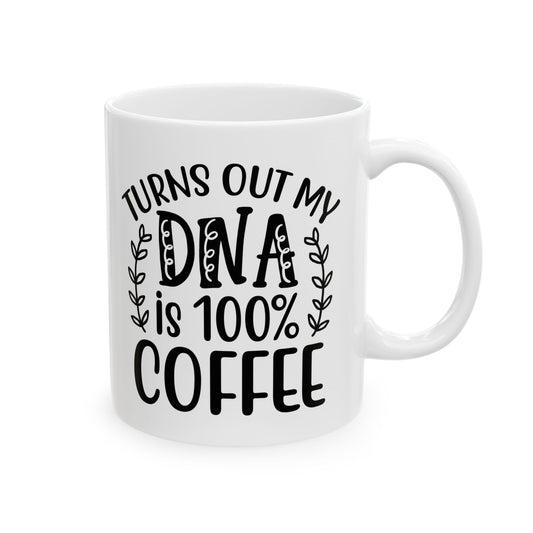 Bedruckte Kaffeetasse – 11oz (330 ml) – „DNA“ – robust & stilvoll