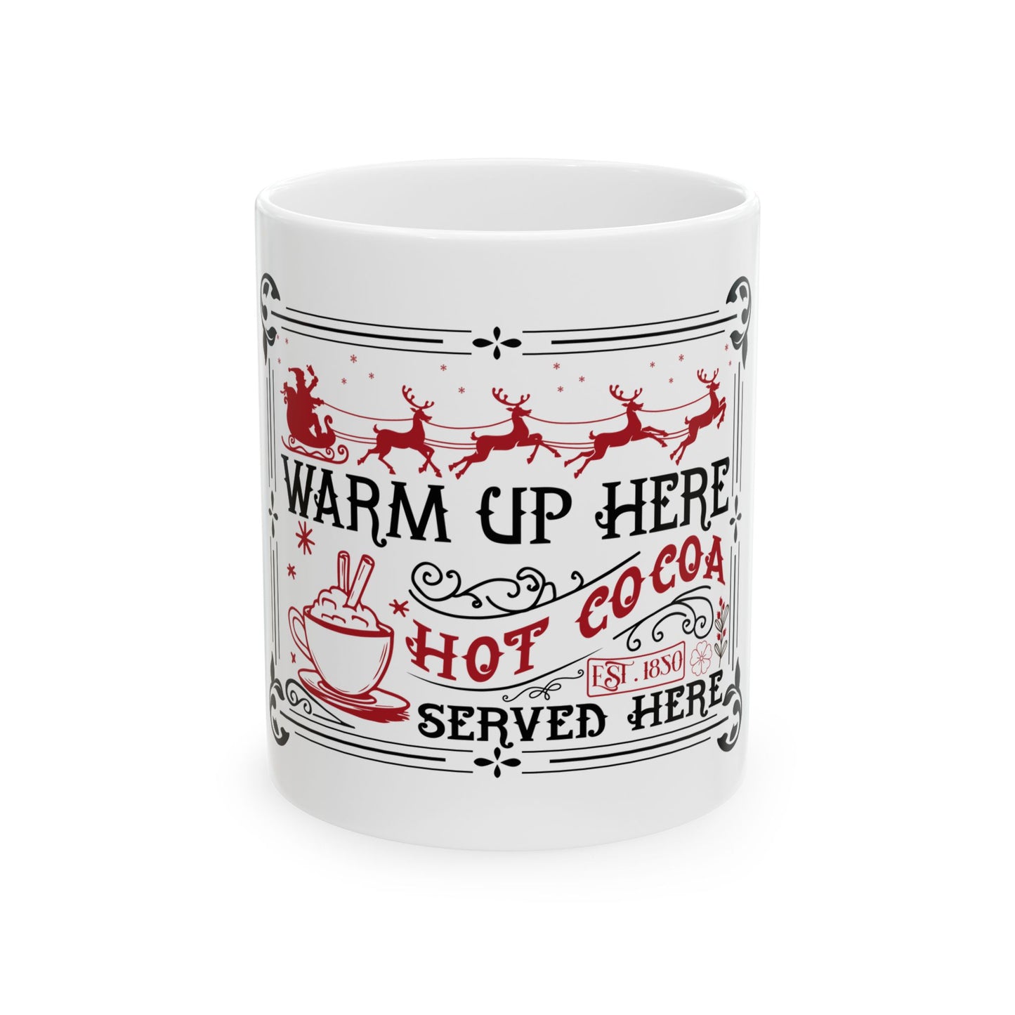 Bedruckte Kaffeetasse – 11oz (330 ml) – „Hot Cocoa 2“ – robust & stilvoll