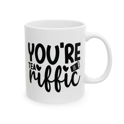 Bedruckte Kaffeetasse – 11oz (330 ml) – „Tea-Riffic 4“ – robust & stilvoll