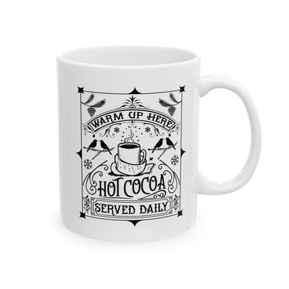 Bedruckte Kaffeetasse – 11oz (330 ml) – „Hot Cocoa“  – robust & stilvoll