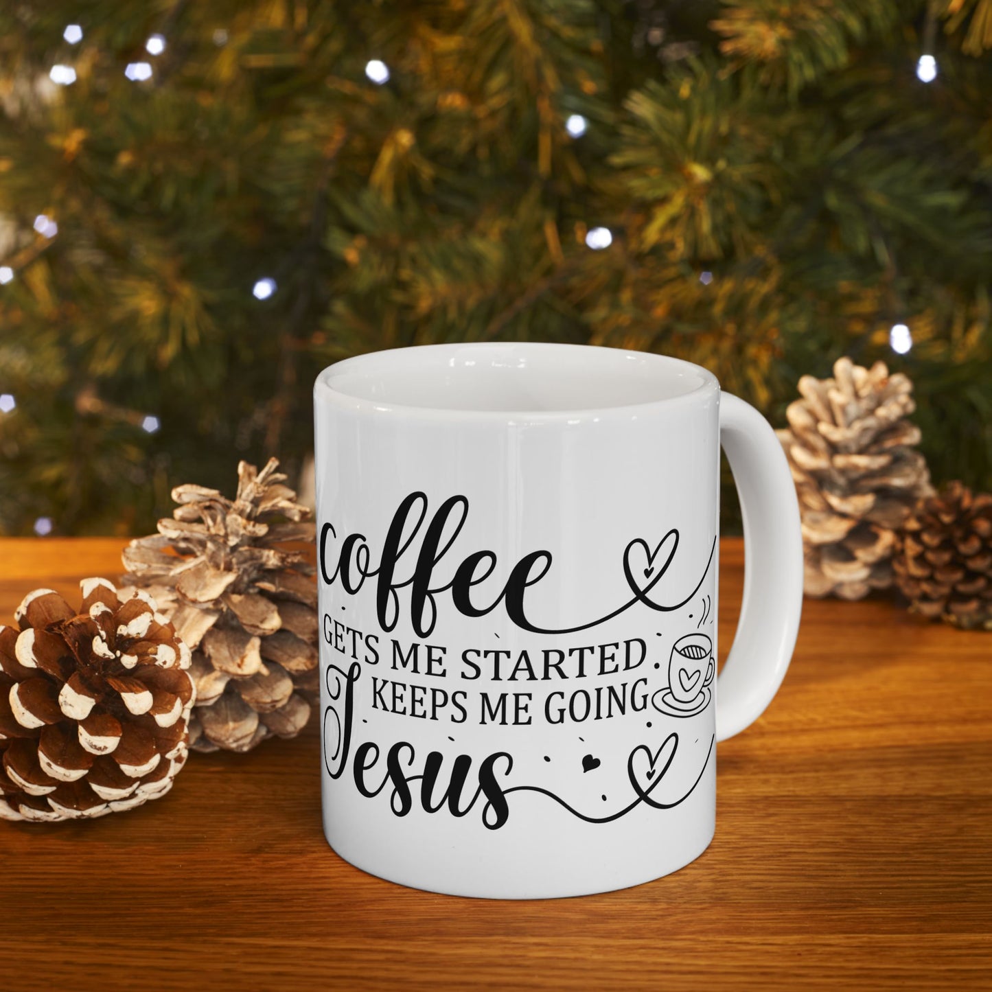 Bedruckte Kaffeetasse – 11oz (330 ml) – "Get Me Started" – robust & stilvoll