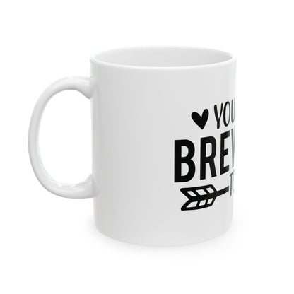 Bedruckte Kaffeetasse – 11oz (330 ml) – „Brewtiful“ – robust & stilvoll