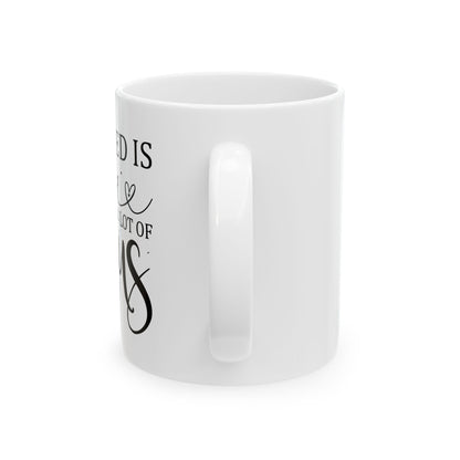 Bedruckte Kaffeetasse – 11oz (330 ml) – "Jesus" – robust & stilvoll