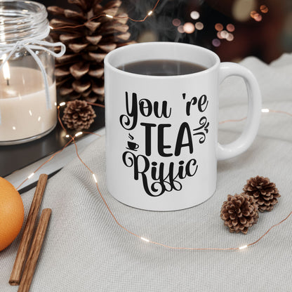 Bedruckte Kaffeetasse – 11oz (330 ml) – „Tea-Riffic 6“ – robust & stilvoll