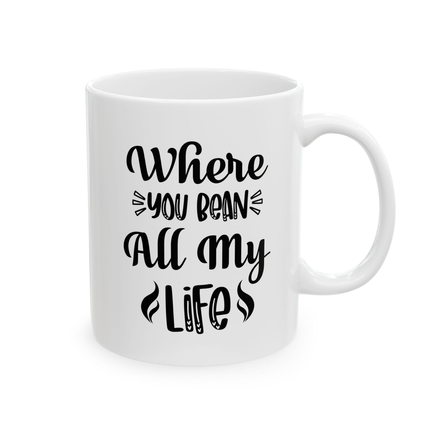 Bedruckte Kaffeetasse – 11oz (330 ml) – „Life“ – robust & stilvoll