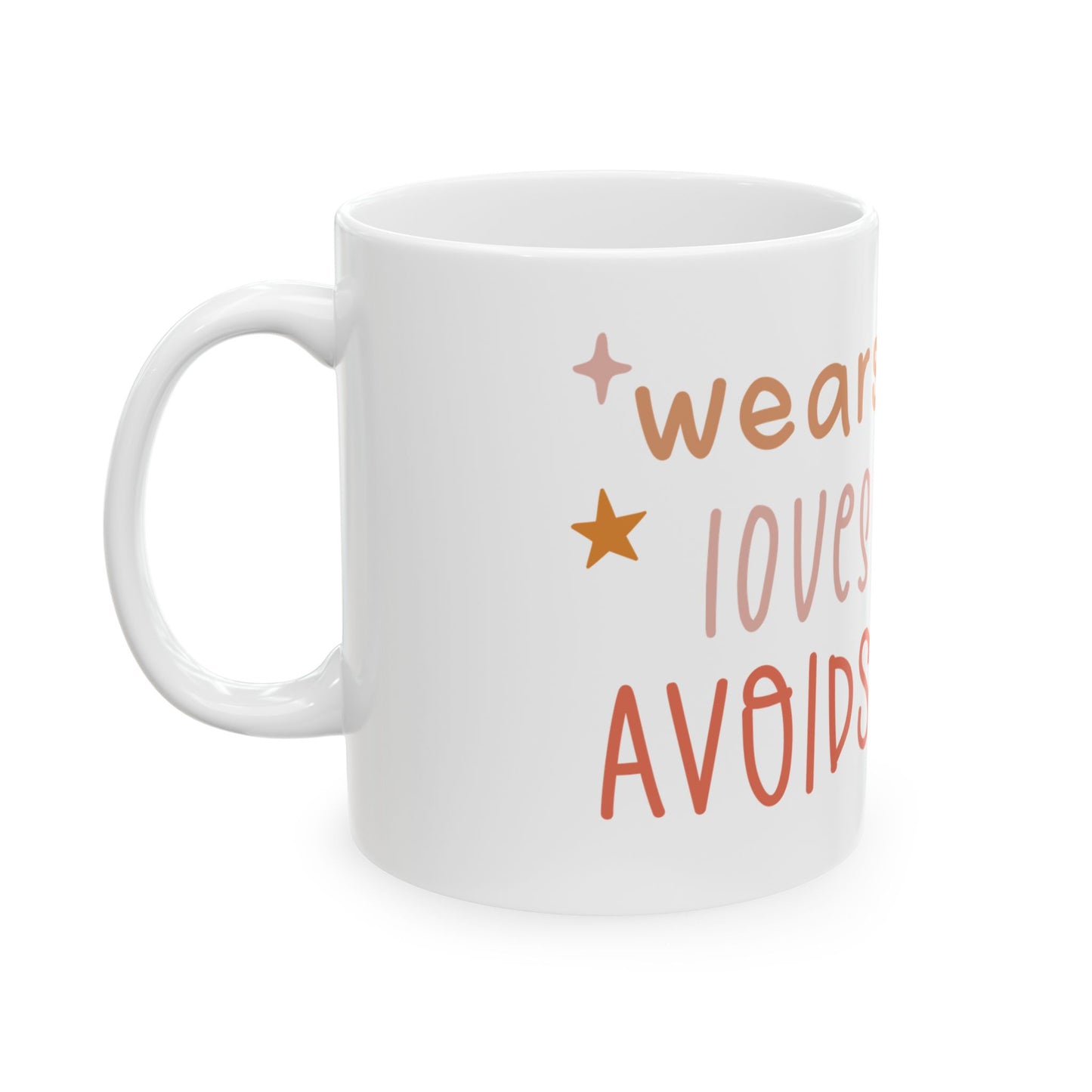 Bedruckte Kaffeetasse – 11oz (330 ml) – „Avoid People“ – robust & stilvoll