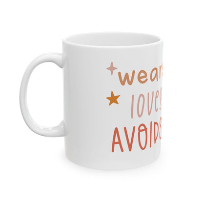 Bedruckte Kaffeetasse – 11oz (330 ml) – „Avoid People“ – robust & stilvoll
