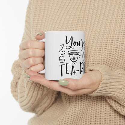 Bedruckte Kaffeetasse – 11oz (330 ml) – „Tee-Riffic“ – robust & stilvoll