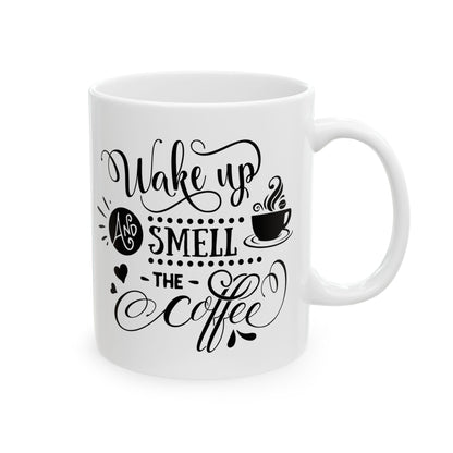 Bedruckte Kaffeetasse – 11oz (330 ml) – „Wake Up 2“ – robust & stilvoll