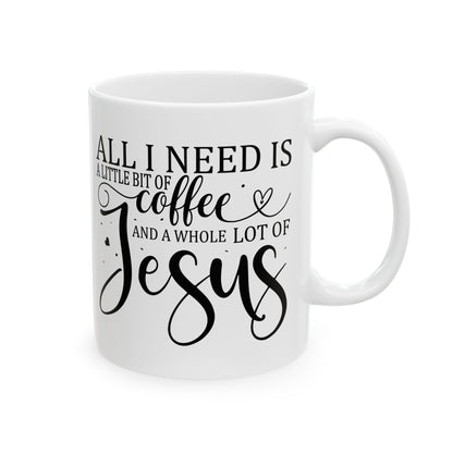 Bedruckte Kaffeetasse – 11oz (330 ml) – "Jesus" – robust & stilvoll