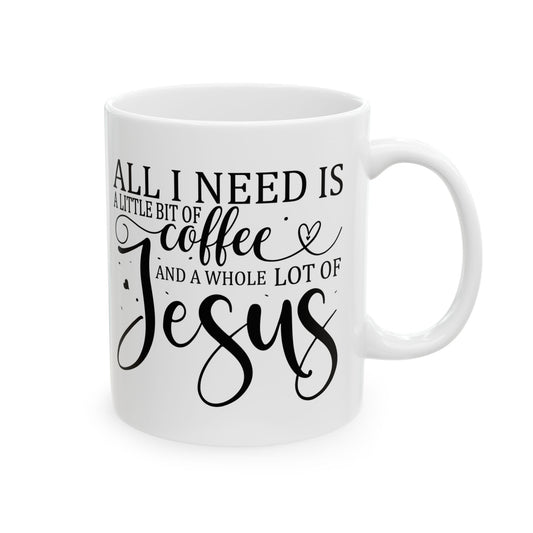 Bedruckte Kaffeetasse – 11oz (330 ml) – "Jesus" – robust & stilvoll
