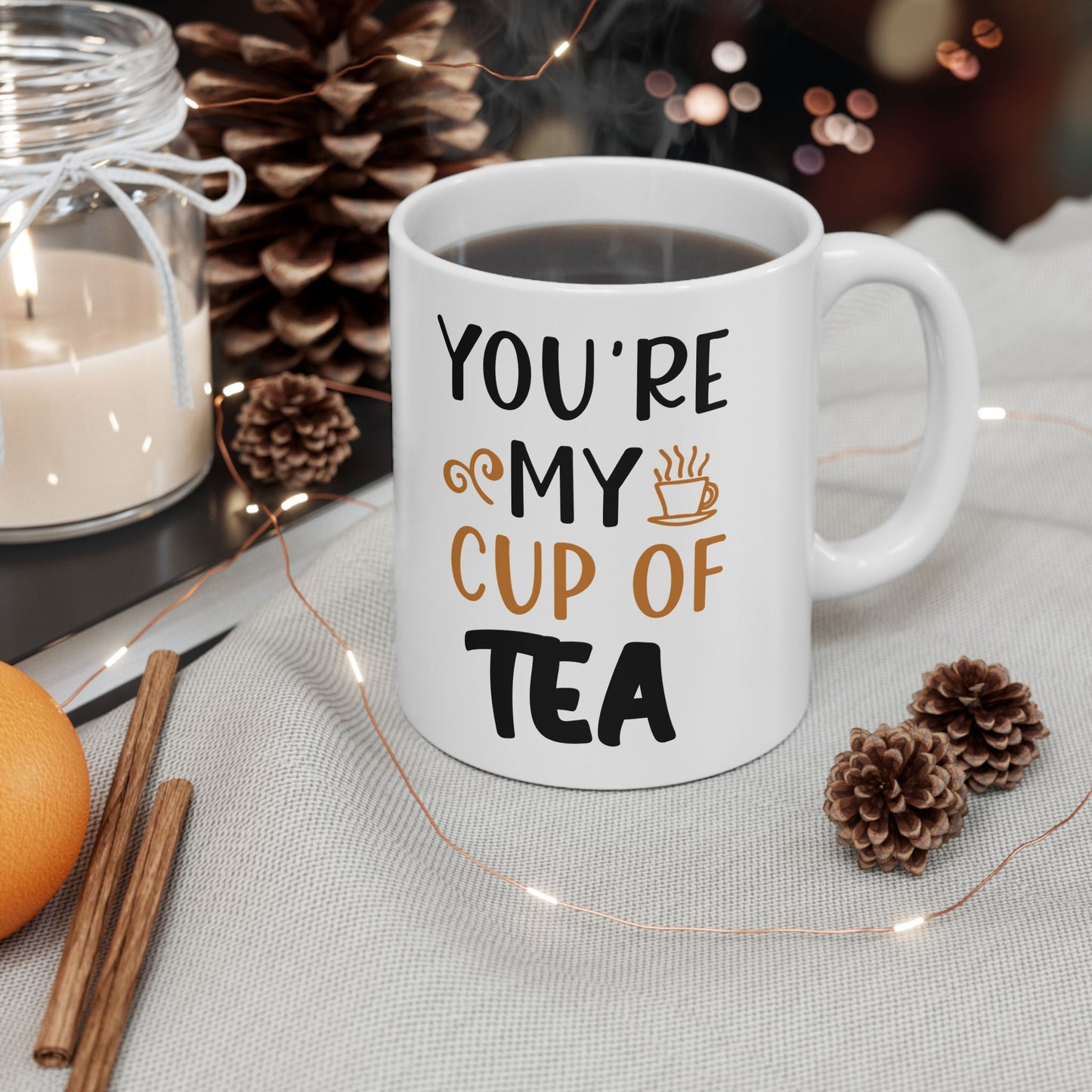 Bedruckte Kaffeetasse – 11oz (330 ml) – „Cup of Tea 7“ – robust & stilvoll