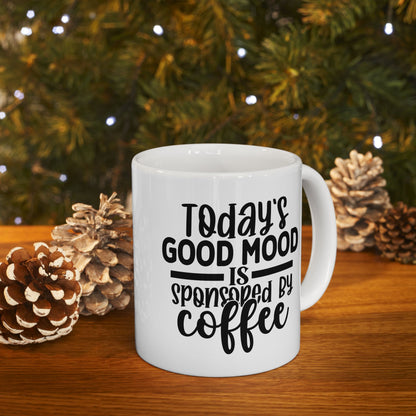 Bedruckte Kaffeetasse – 11oz (330 ml) – „Good Mood“ – robust & stilvoll