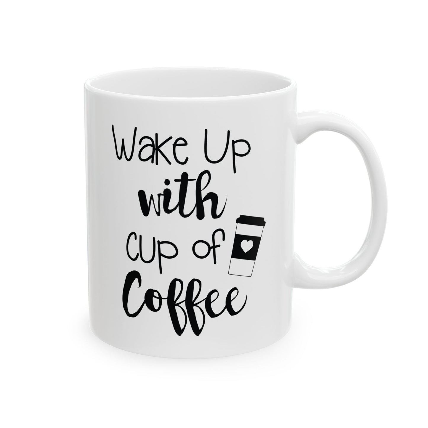 Bedruckte Kaffeetasse – 11oz (330 ml) – „Wake Up 3“ – robust & stilvoll