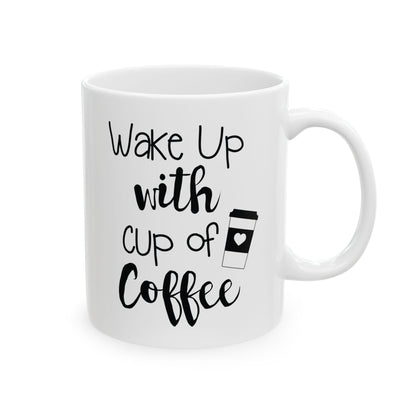 Bedruckte Kaffeetasse – 11oz (330 ml) – „Wake Up 3“ – robust & stilvoll