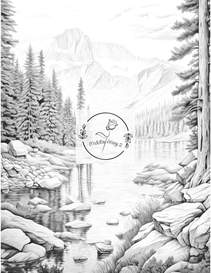 🏞️🎨 „Farben der Natur – Malbuch mit 50 beeindruckenden Landschaftsmotiven“ 🌄🖌️