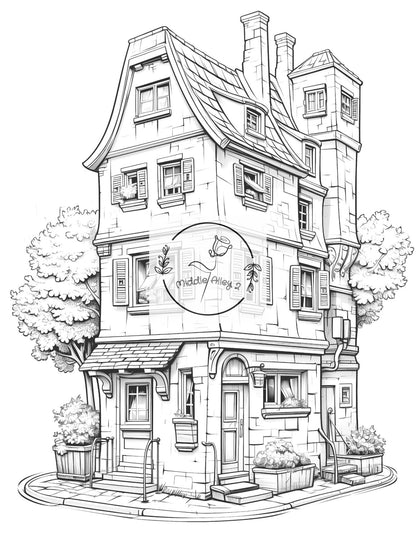 🏡 Lachhäuser aus Deutschland – Malbuch mit 50 lustigen deutschen Häusern für Kinder & Erwachsene 🎨🥨