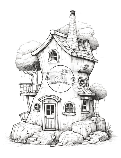 ❄️🏠 „Island zum Schmunzeln“ – Malbuch mit 50 lustigen Island-Häusern für Kinder & Erwachsene 🎨🔥