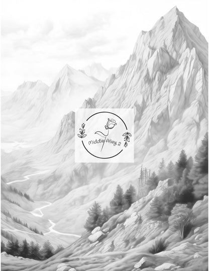 🎨 „Magie der Berge – Das Malbuch mit 50 atemberaubenden Mountain-Motiven“ 🌲🖌️