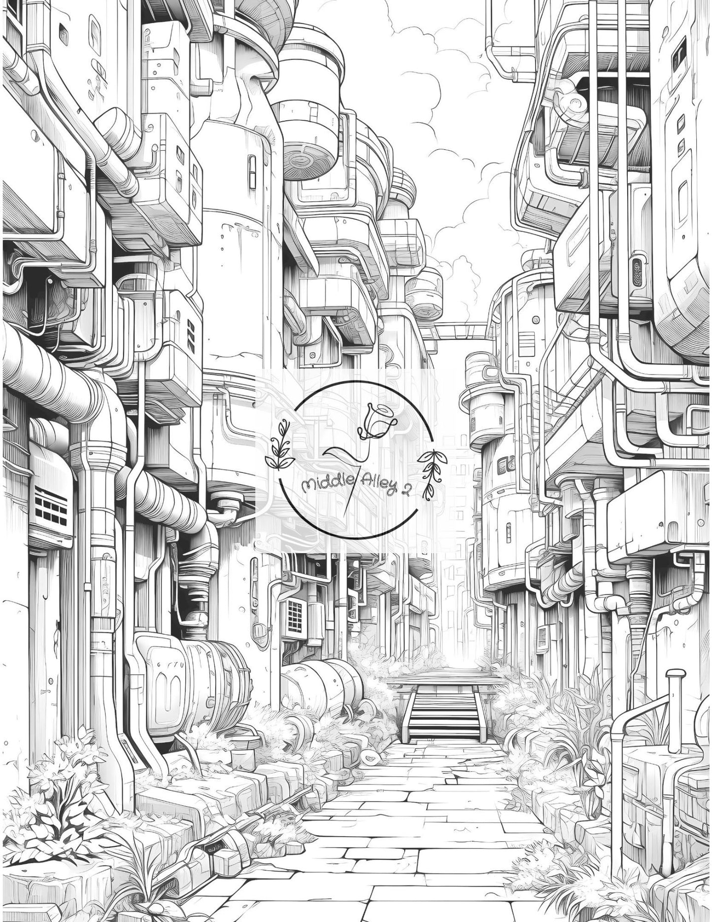 🌆 Neon Dreams – Das Cyberpunk-Malbuch mit 50 urbanen Straßen der Zukunft ⚡🖍️