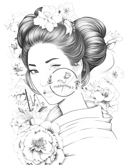 🎎🌸 „Geishas der Farbe – Malbuch mit 50 kunstvollen Geisha-Motiven“ 🎨⛩️ Eleganz, Tradition & Kreativität – das perfekte Ausmalbuch für Fans japanischer Kultur